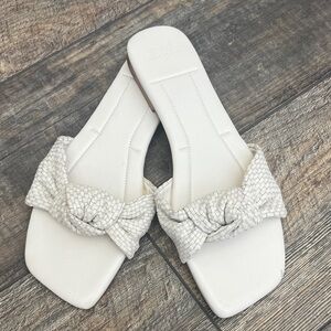 Marc Fisher White Woven Sandals